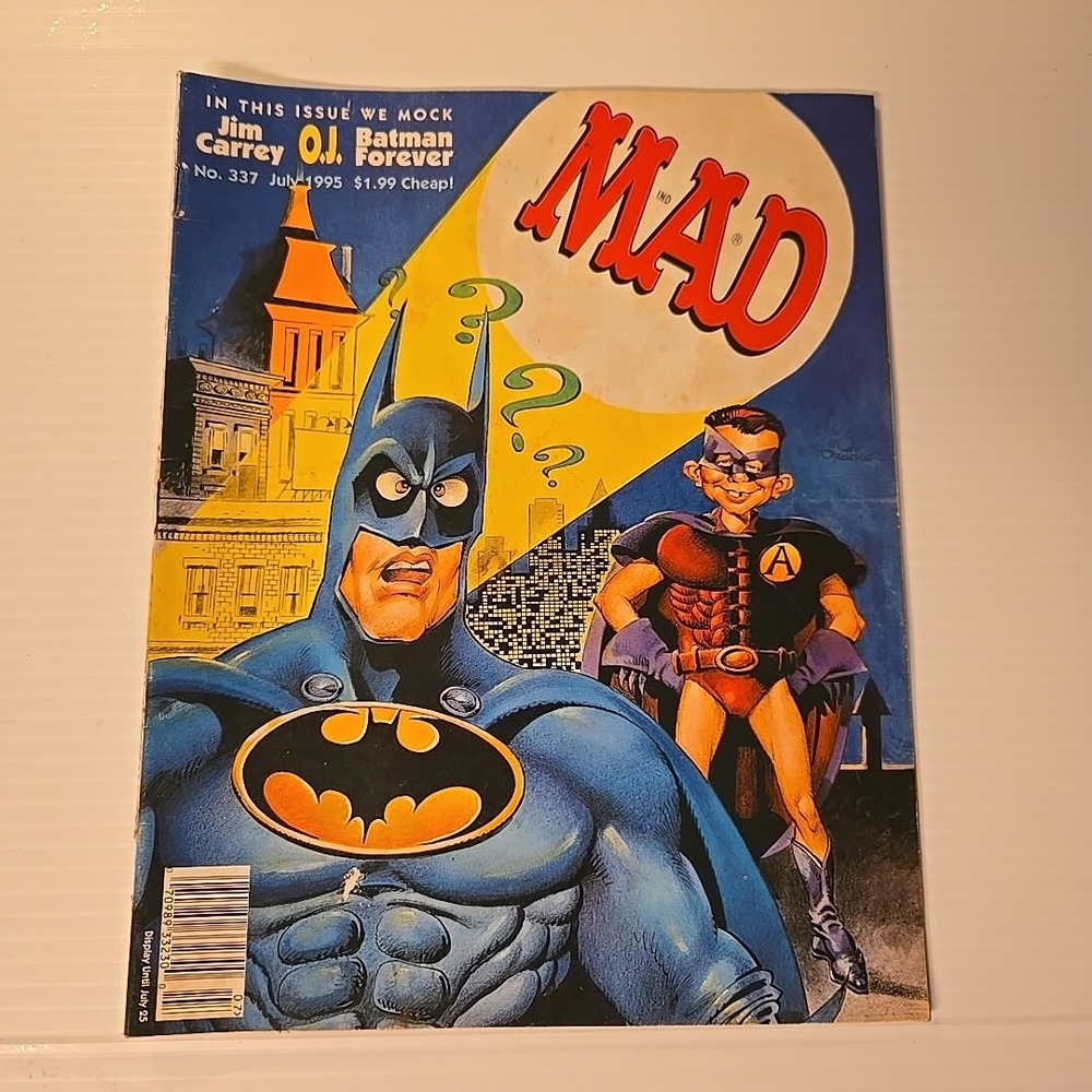 Mad Magazine 337 July 1995 Batman Forever Jim Carrey OJ Robin Humor Satire